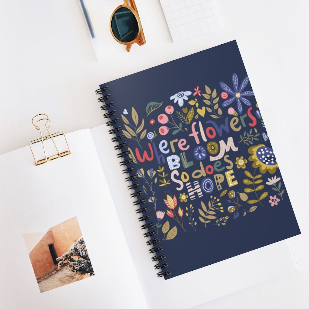 Hope Blooms Rule Lined Spiral Notebook - The Kindness Cause