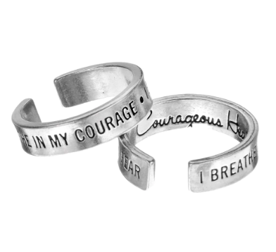 I Breathe in my Courage, I Exhale my Fear Inspire Adjustable Ring - The Kindness Cause