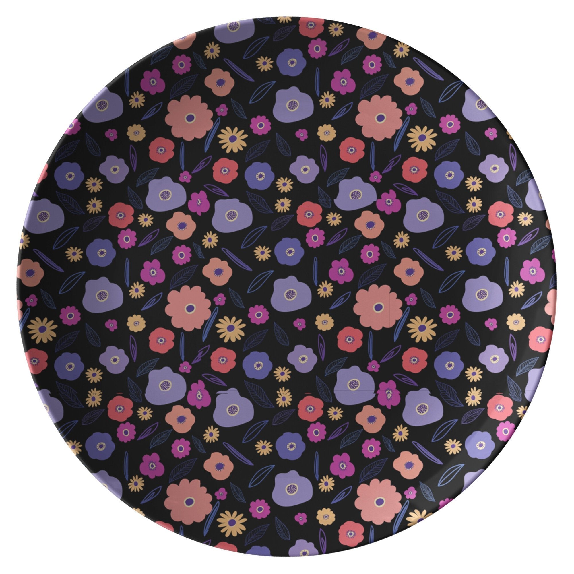 Keep Going Keep Growing Dark Floral 10" Dinner Plate Single or Set - The Kindness Cause