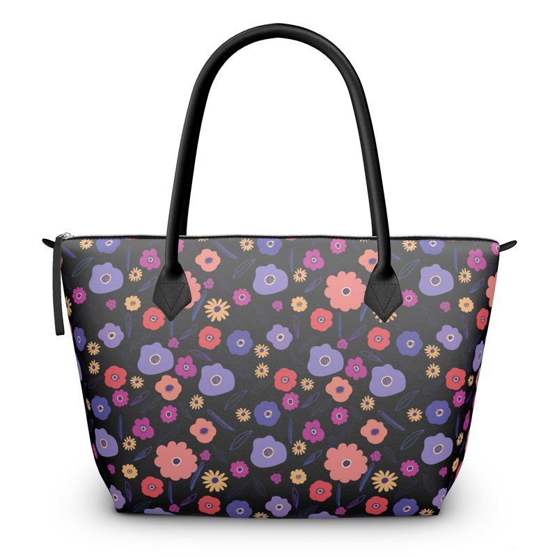 Keep Going Keep Growing Dark Floral Tote Bag - The Kindness Cause