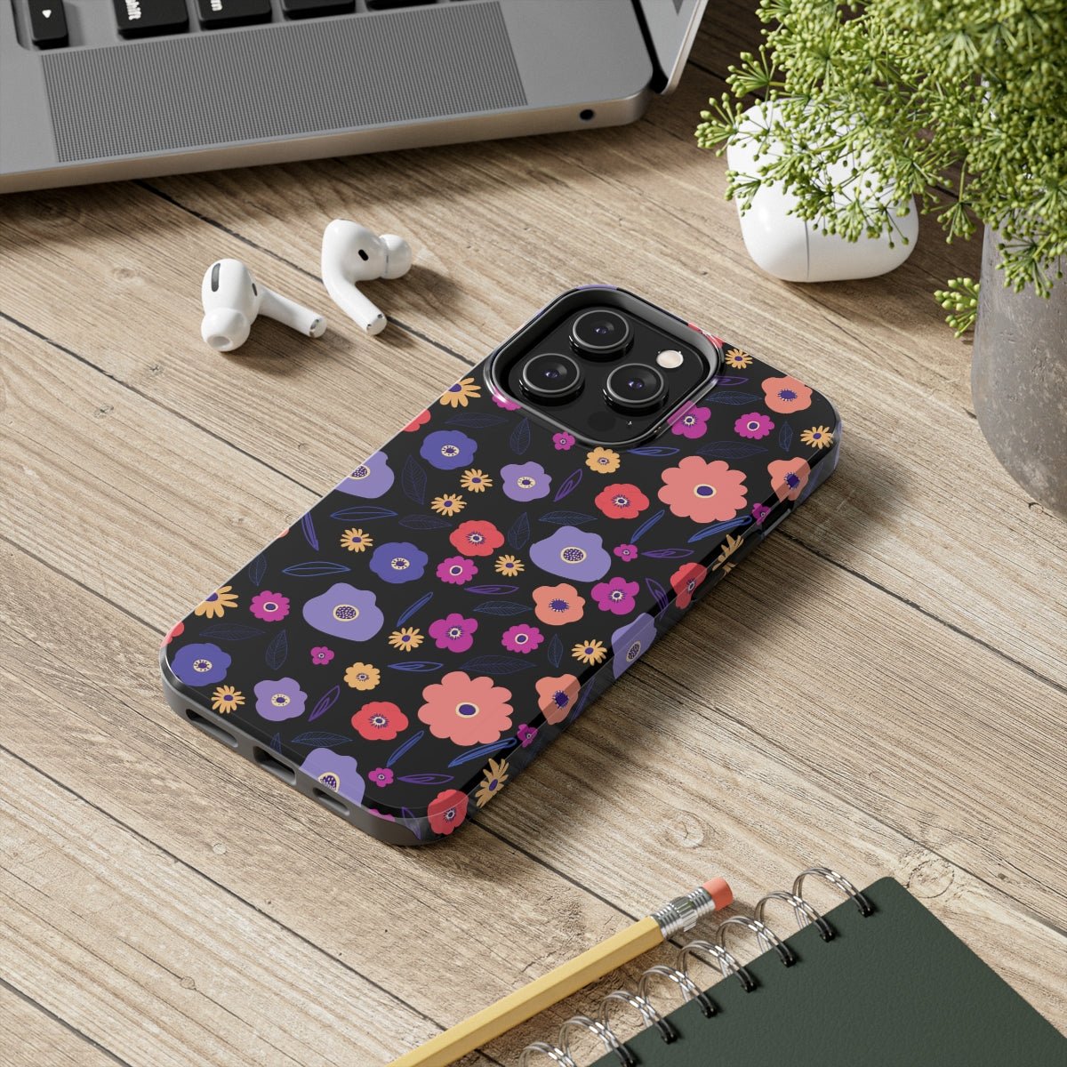 Keep Going Keep Growing Dark Floral Tough Phone Cases - The Kindness Cause