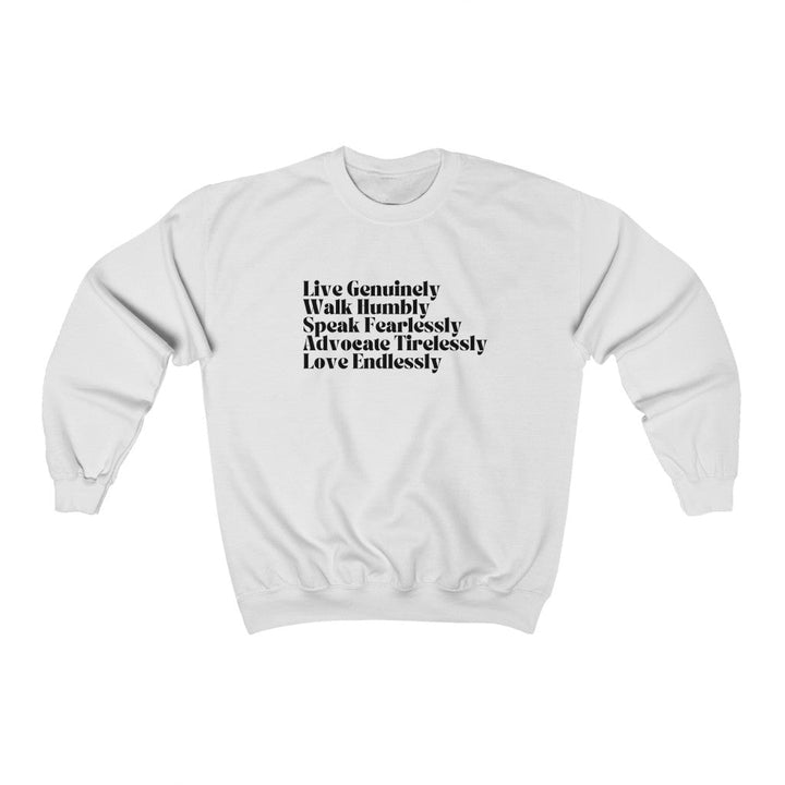 Live Genuinely Unisex Fit Crewneck Sweatshirt - The Kindness Cause