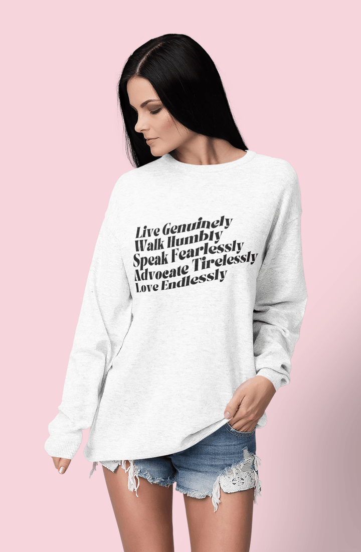 Live Genuinely Unisex Fit Crewneck Sweatshirt - The Kindness Cause