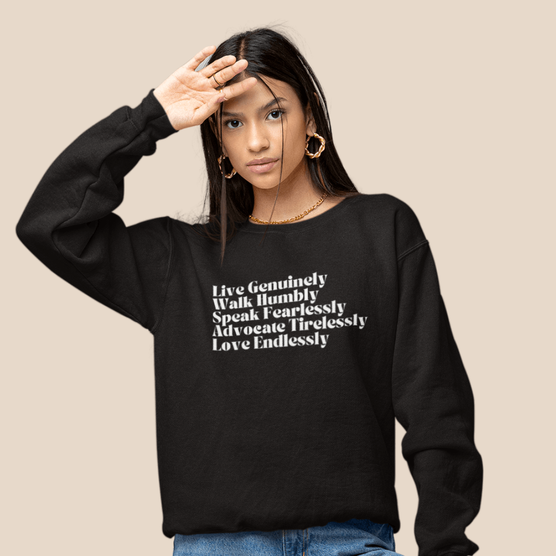 Live Genuinely Unisex Fit Crewneck Sweatshirt - The Kindness Cause