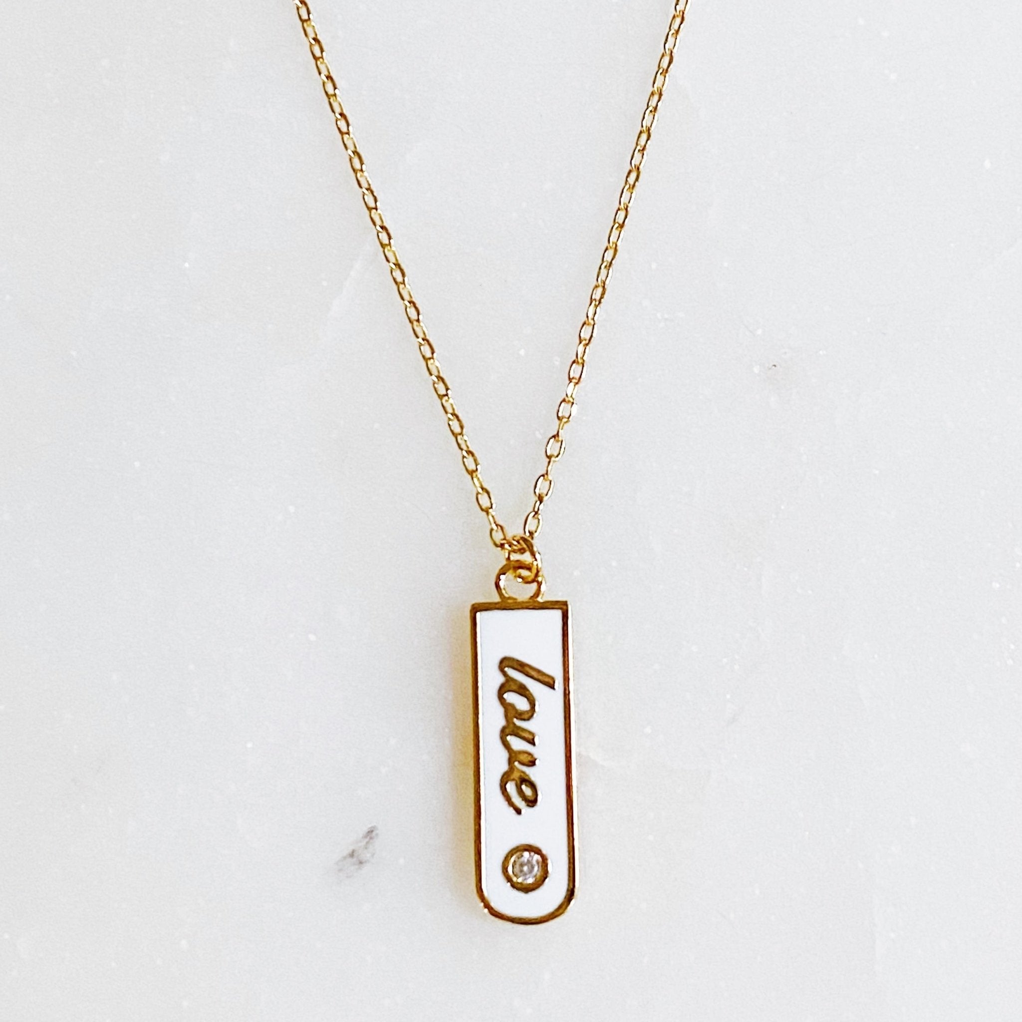 Love Drop Bar Necklace - The Kindness Cause