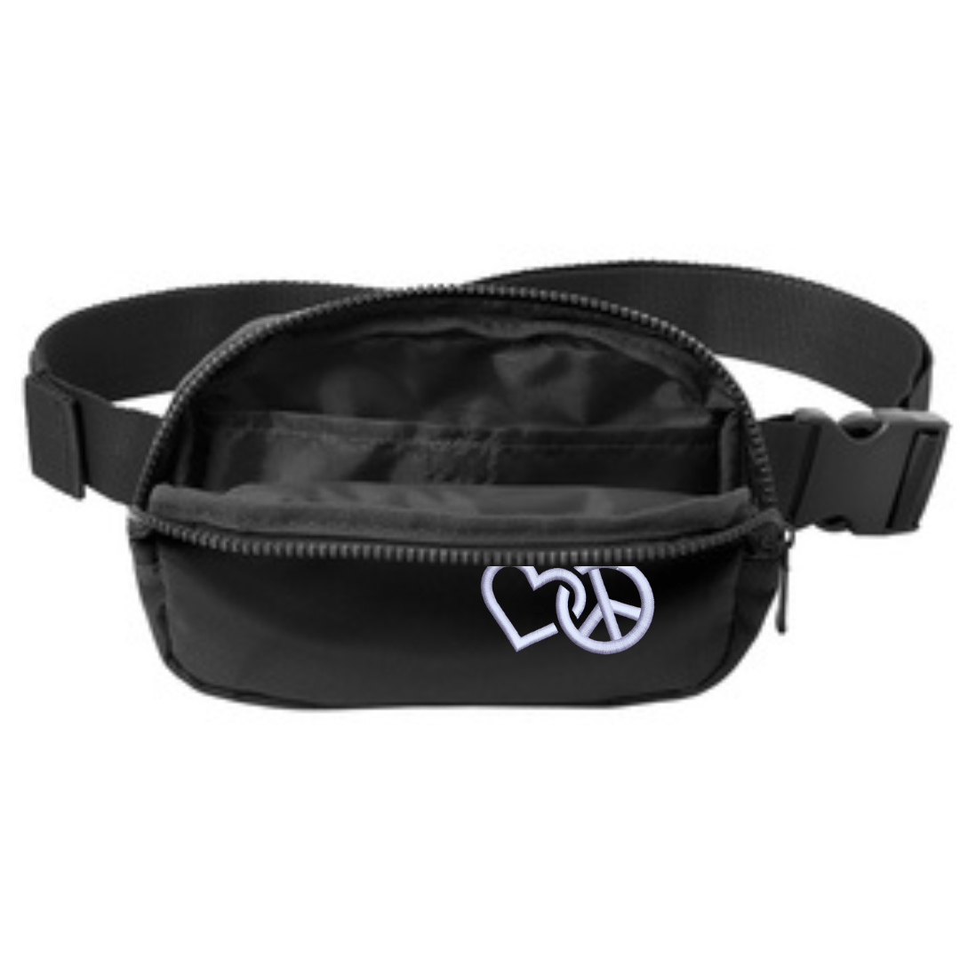 Love & Peace Embroidered Belt Bag - The Kindness Cause