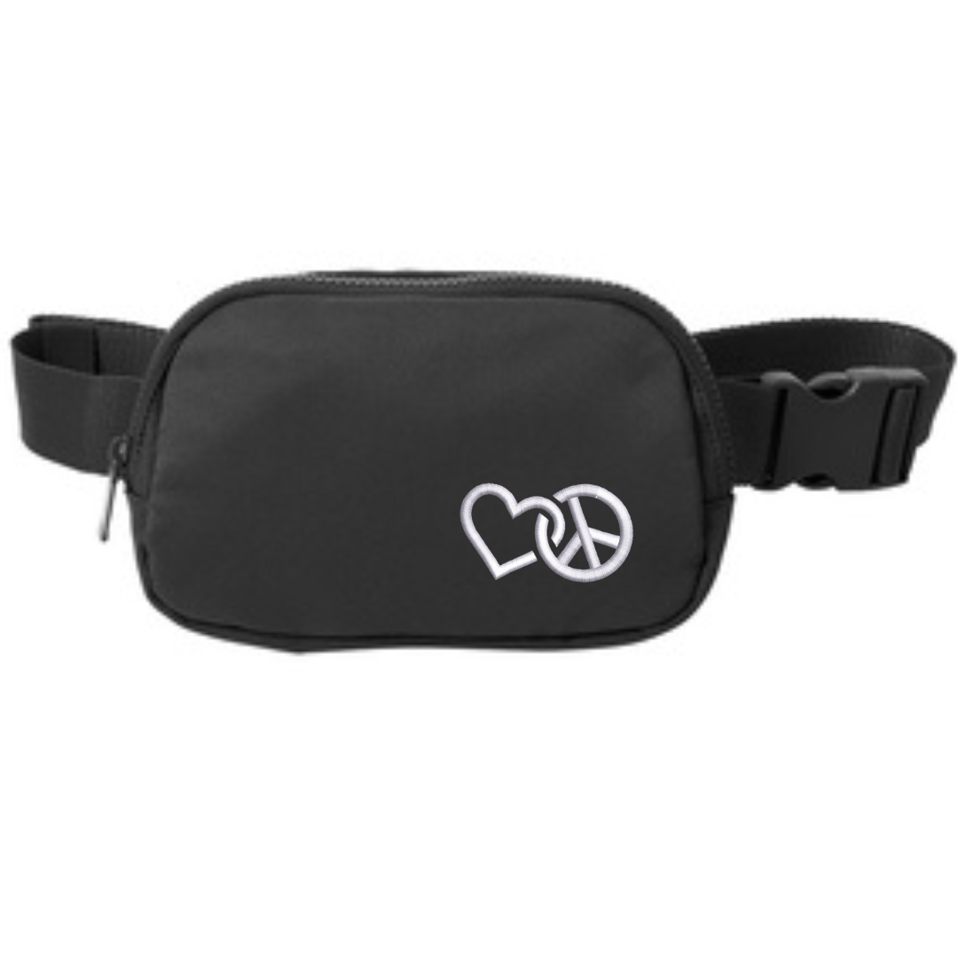 Love & Peace Embroidered Belt Bag - The Kindness Cause