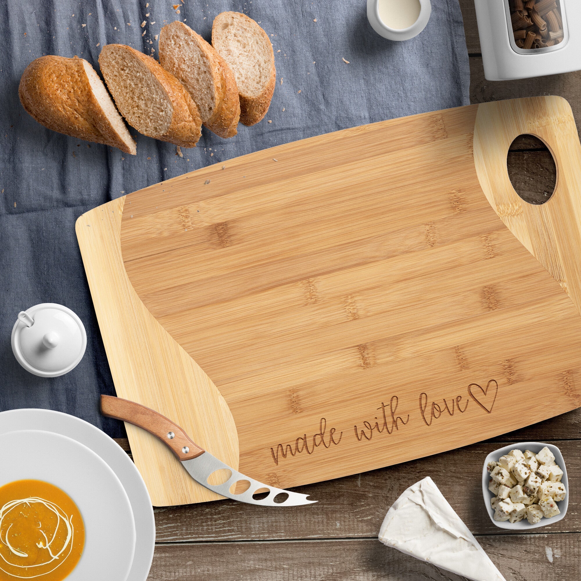 Made with Love Bamboo Cutting Board - The Kindness Cause