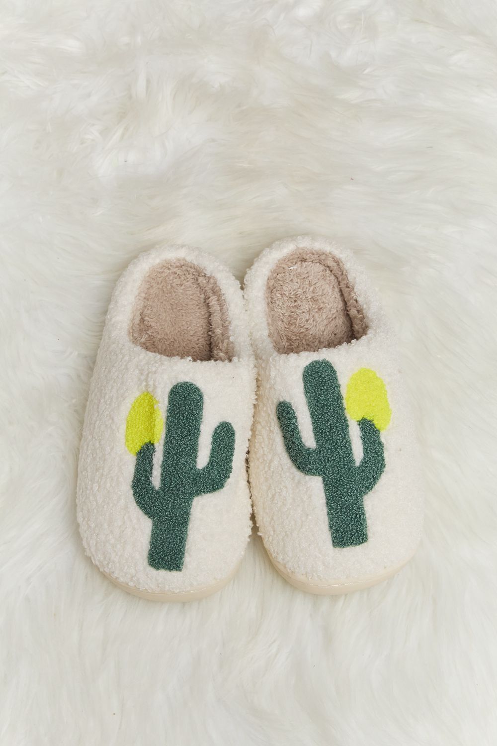 Melody Cactus Plush Slide Slippers - The Kindness Cause