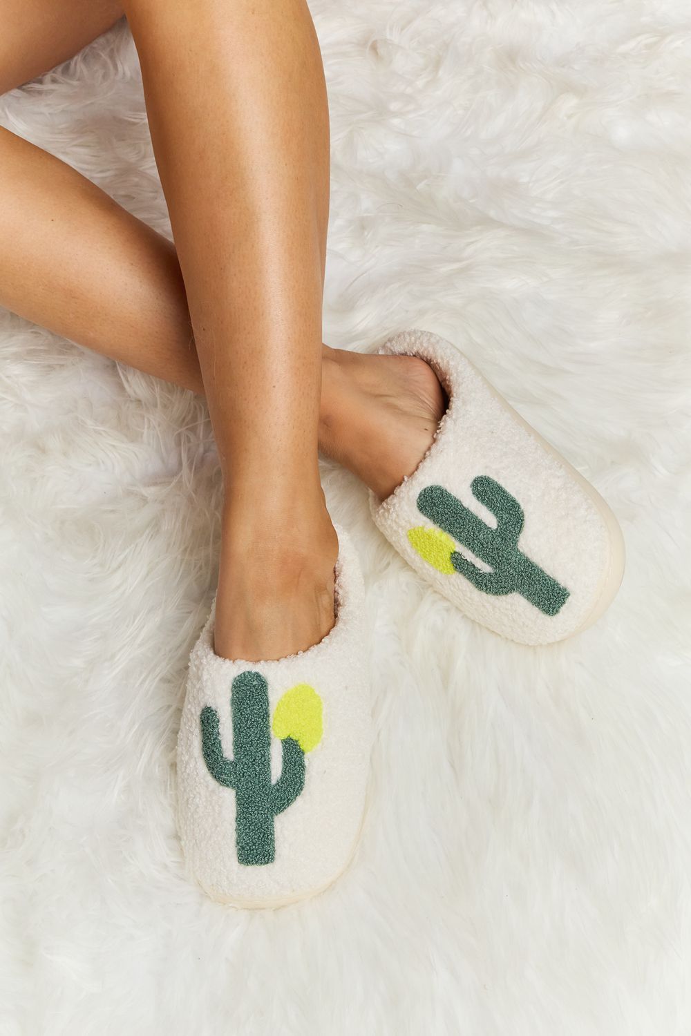 Melody Cactus Plush Slide Slippers - The Kindness Cause