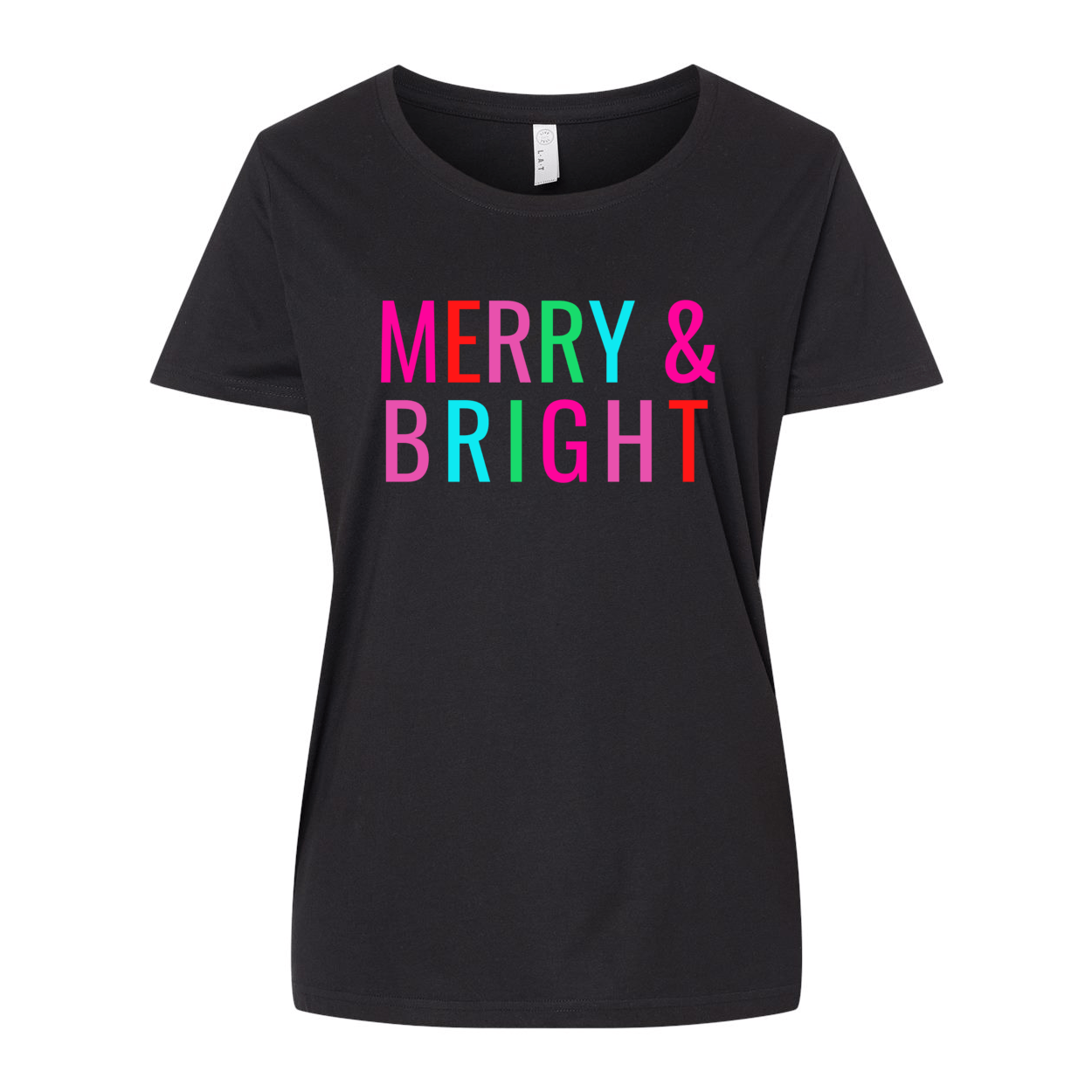 Merry & Bright Women's Curvy Fine Jersey Tee - The Kindness Cause