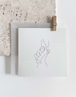Mom and Baby Unconditional Love Drawing Greeting Card - The Kindness Cause