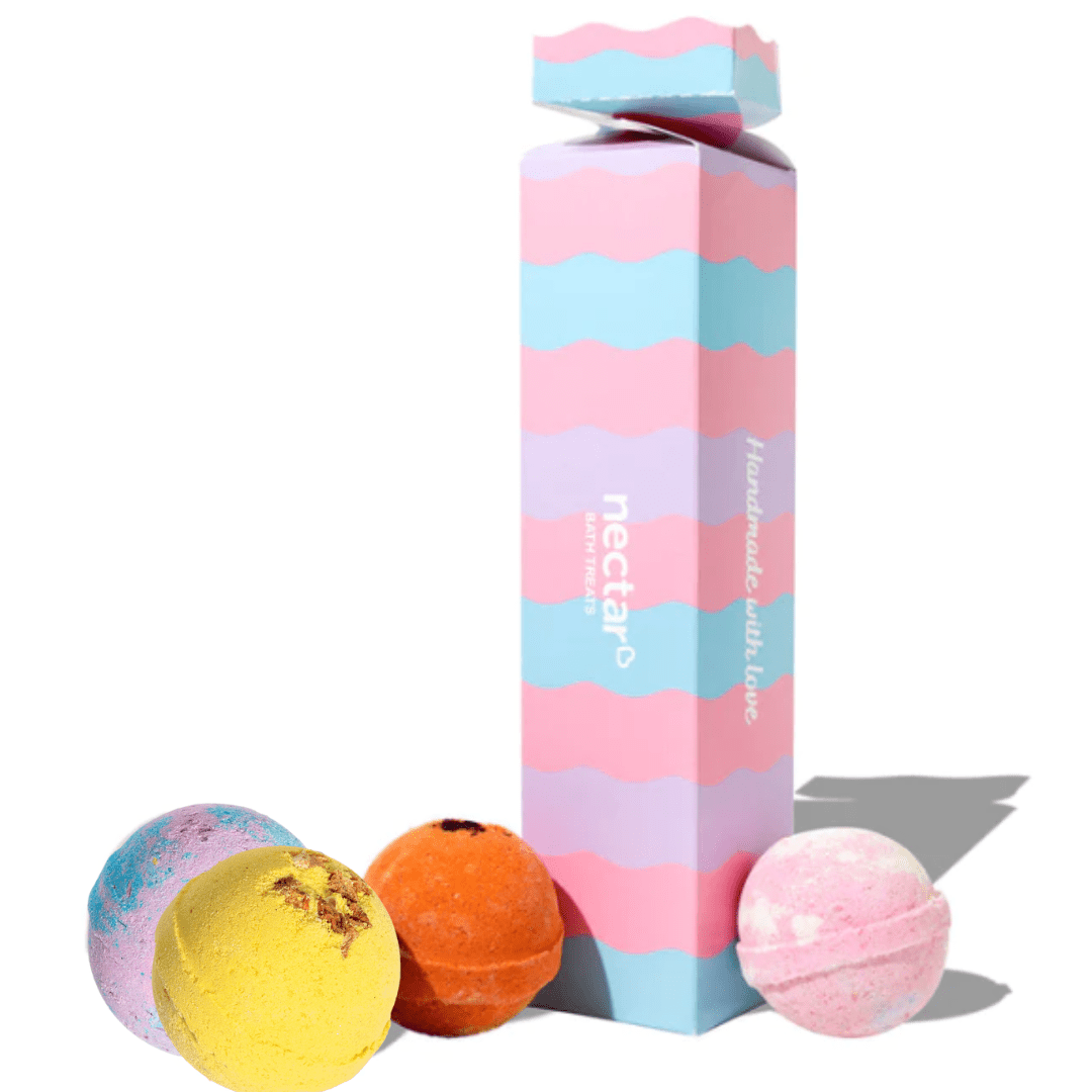 Nectar Bath Bomb Set of 4 Gift Set With Twist Top Box - The Kindness Cause
