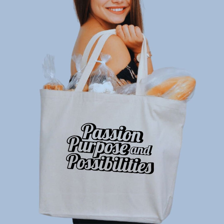 Passion Purpose and Possibilities Large Tote Bag - The Kindness Cause
