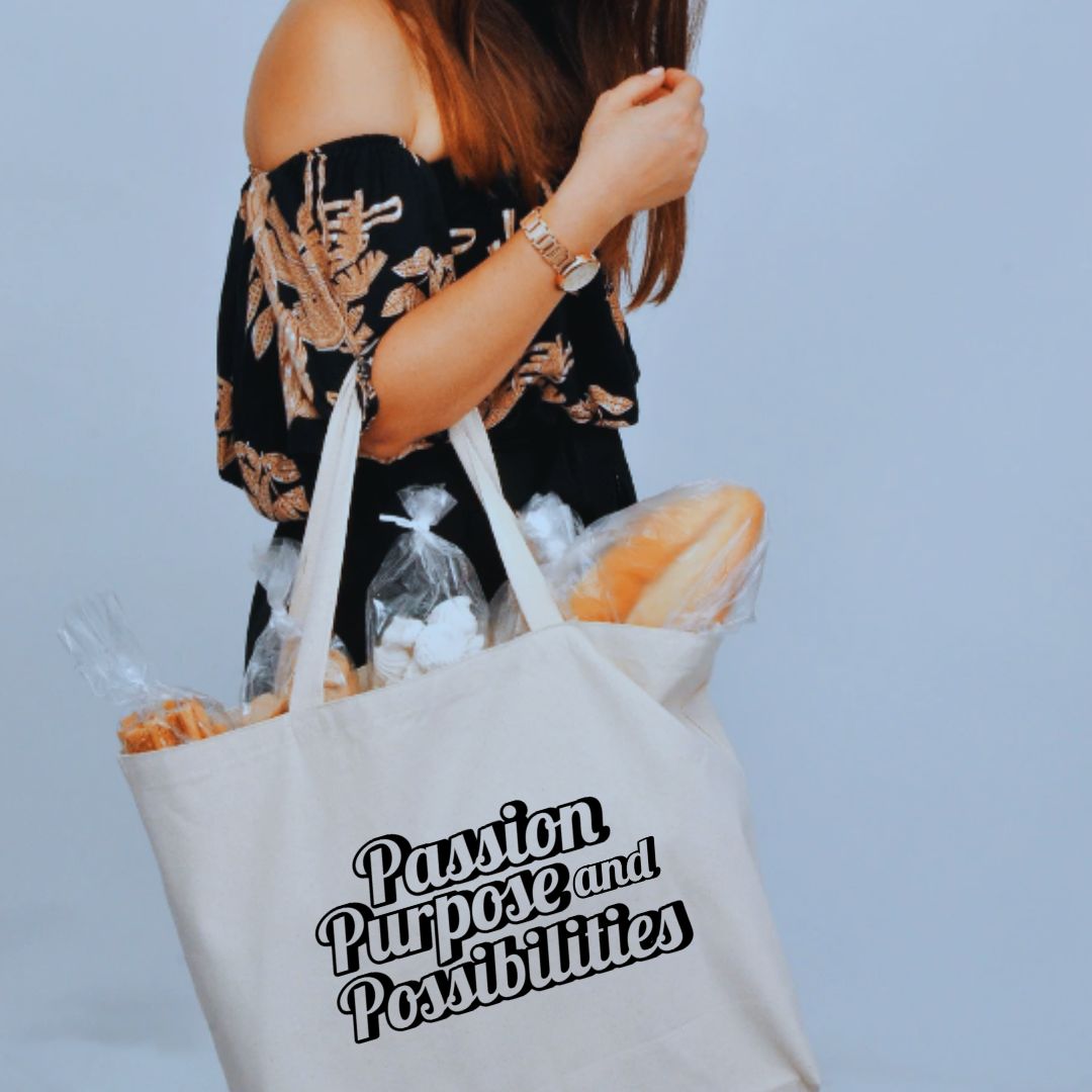 Passion Purpose and Possibilities Large Tote Bag - The Kindness Cause