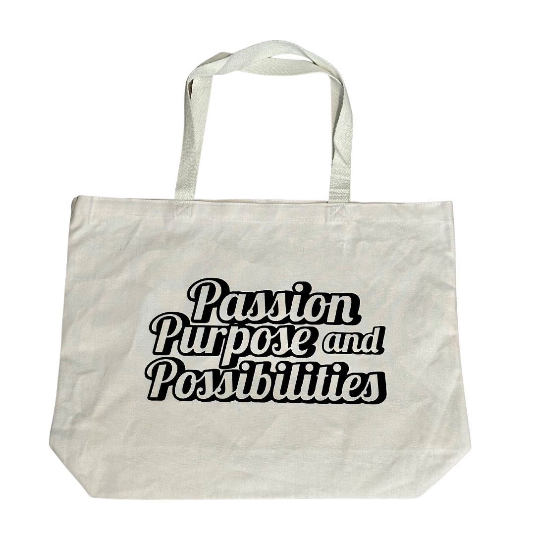 Passion Purpose and Possibilities Large Tote Bag - The Kindness Cause