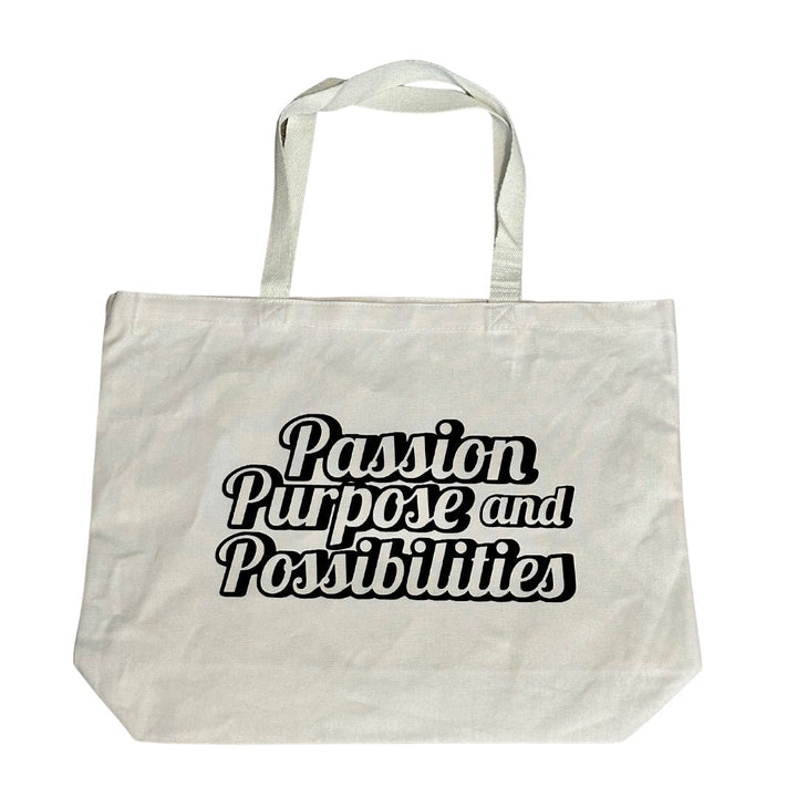 Passion Purpose and Possibilities Large Tote Bag - The Kindness Cause
