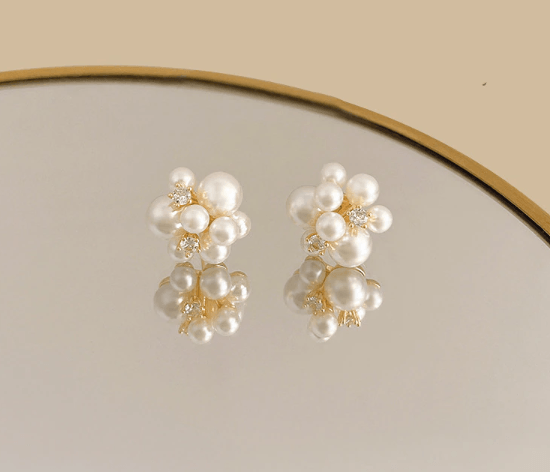 Pearl And Shine Cluster Stud Earrings - The Kindness Cause