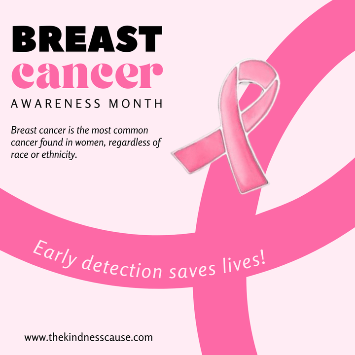 Pink Ribbon Breast Cancer Awareness Enamel Pin - The Kindness Cause