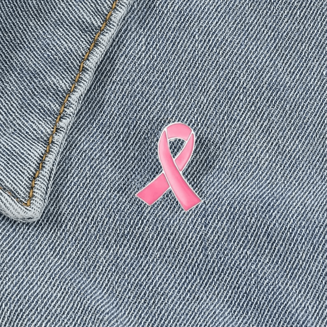 Pink Ribbon Breast Cancer Awareness Enamel Pin - The Kindness Cause