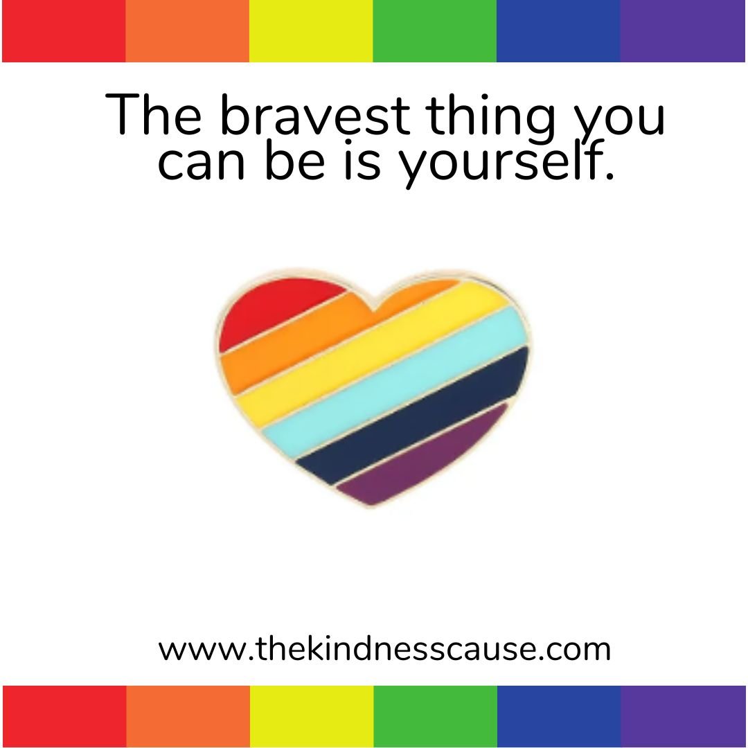 Pride Rainbow Heart Enamel Pin - The Kindness Cause