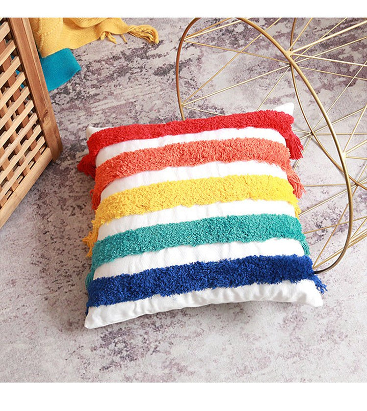 Pride Rainbow Textured Throw Pillow Cover - The Kindness Cause