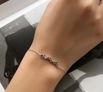 Rainbow Crystal 925 Sterling Silver Bracelet - The Kindness Cause