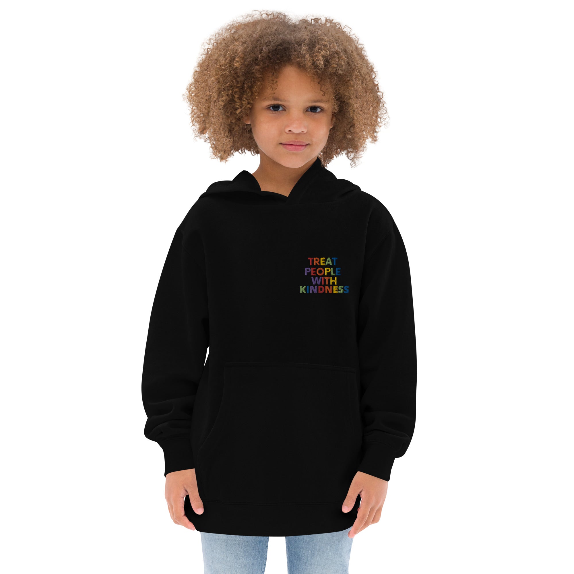 Rainbow Kindness Youth Unisex Fleece Embroidered Hoodie - The Kindness Cause