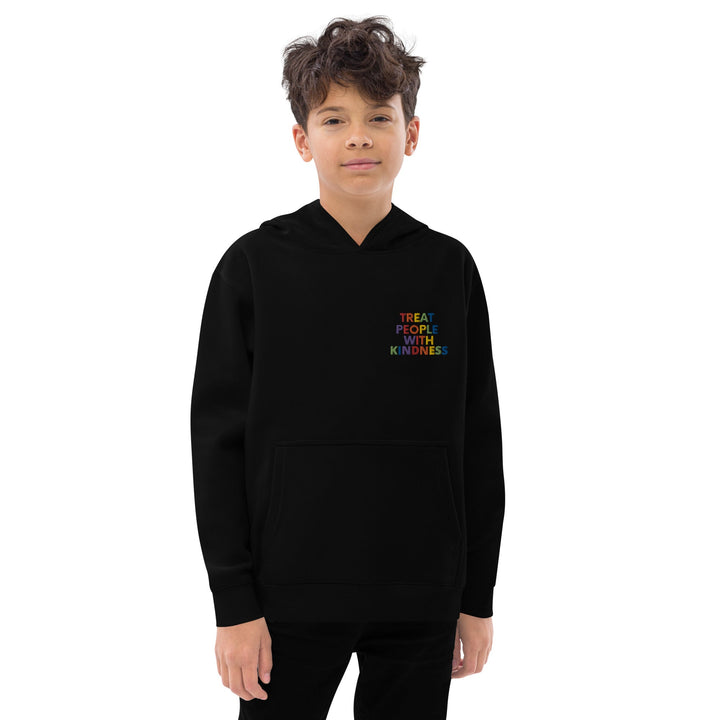 Rainbow Kindness Youth Unisex Fleece Embroidered Hoodie - The Kindness Cause