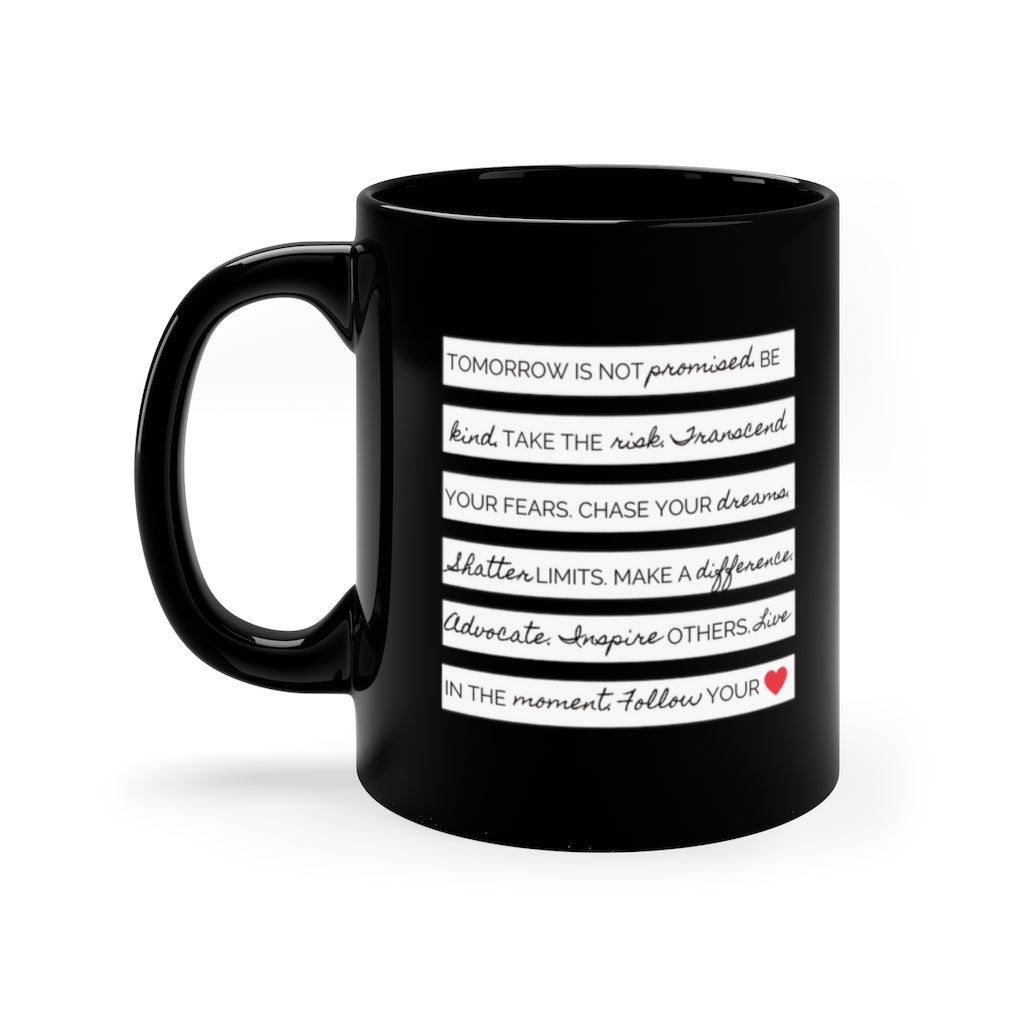Rules to Live By 11oz Black Coffee Mug - The Kindness Cause