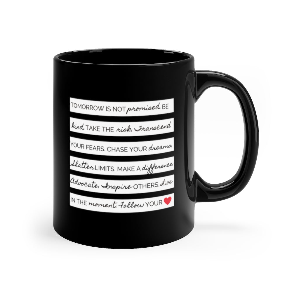 Rules to Live By 11oz Black Coffee Mug - The Kindness Cause
