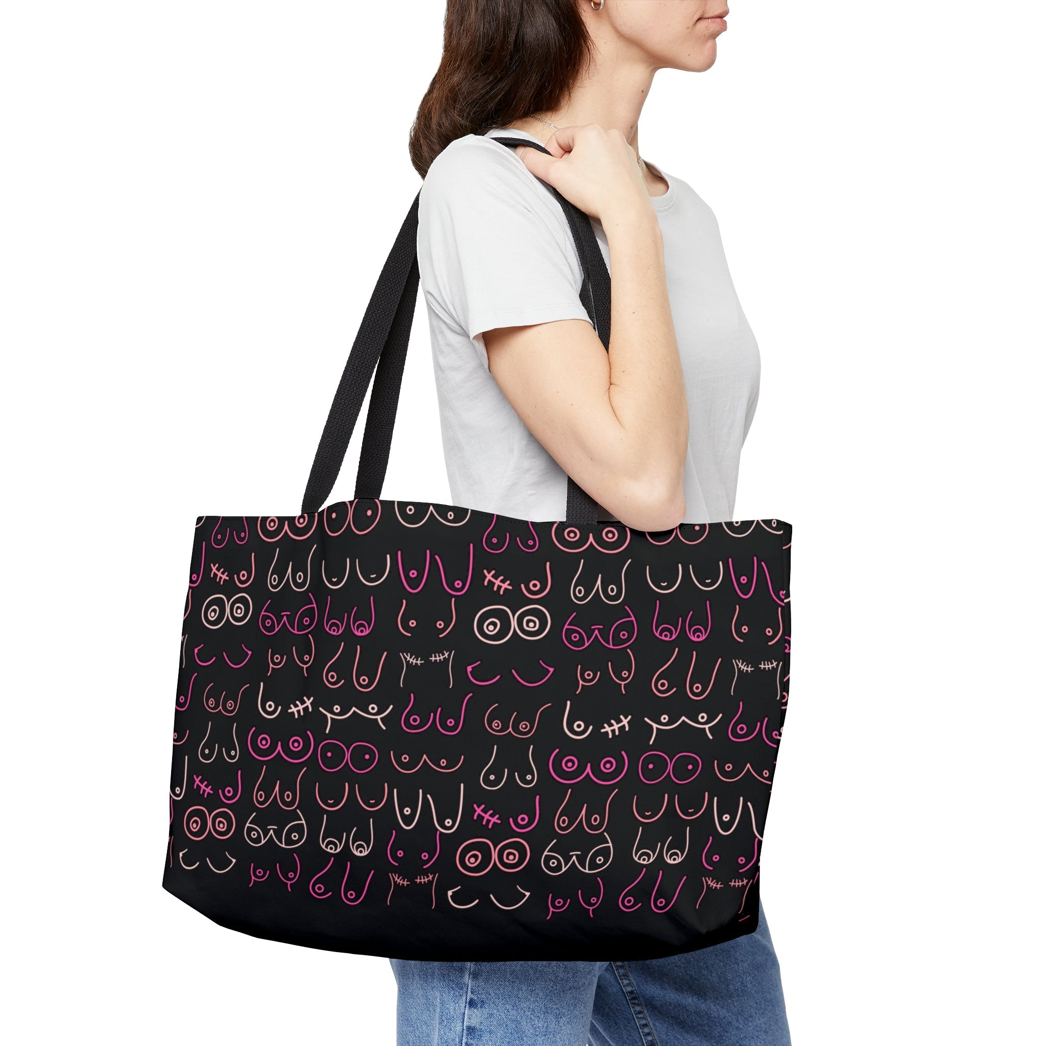 Save The Tatas Large Breast Cancer Awareness Tote Bag - The Kindness Cause