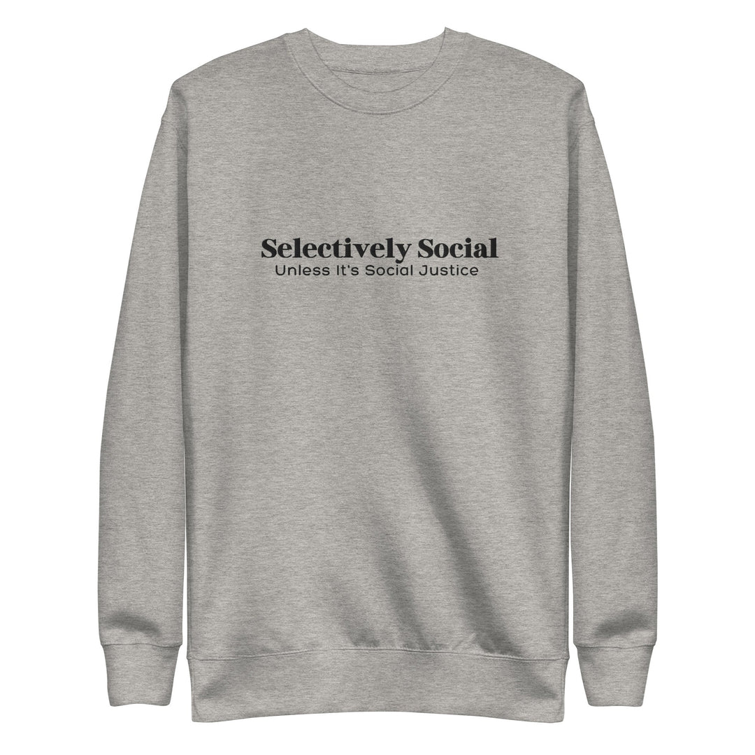 Selectively Social Black Embroidered Unisex Premium Sweatshirt - The Kindness Cause