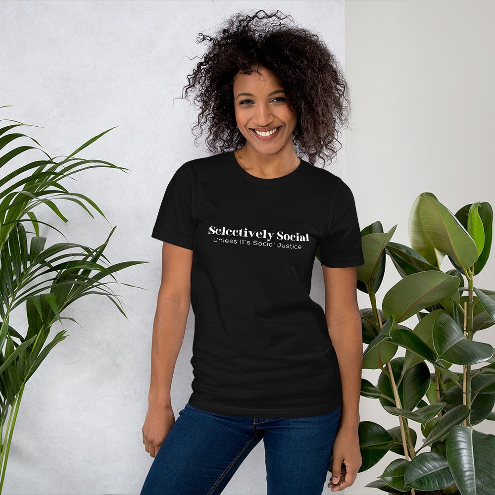 Selectively Social White Printed Unisex T-shirt - The Kindness Cause