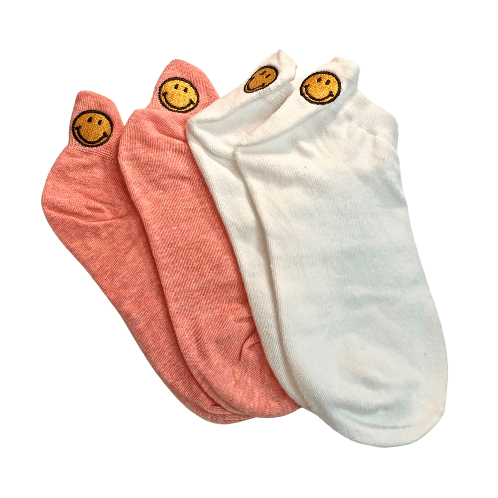 Smiley Face Women's Fashion Ankle Socks (2 Pair) - The Kindness Cause