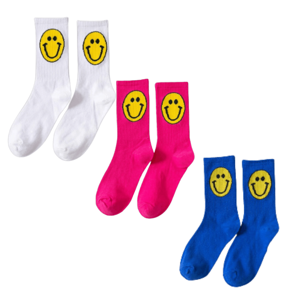 Smiley Face Women's Fashion Crew Socks (1 Pair) - The Kindness Cause
