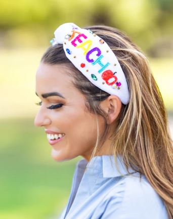 Teach Beaded Knot Headband - The Kindness Cause