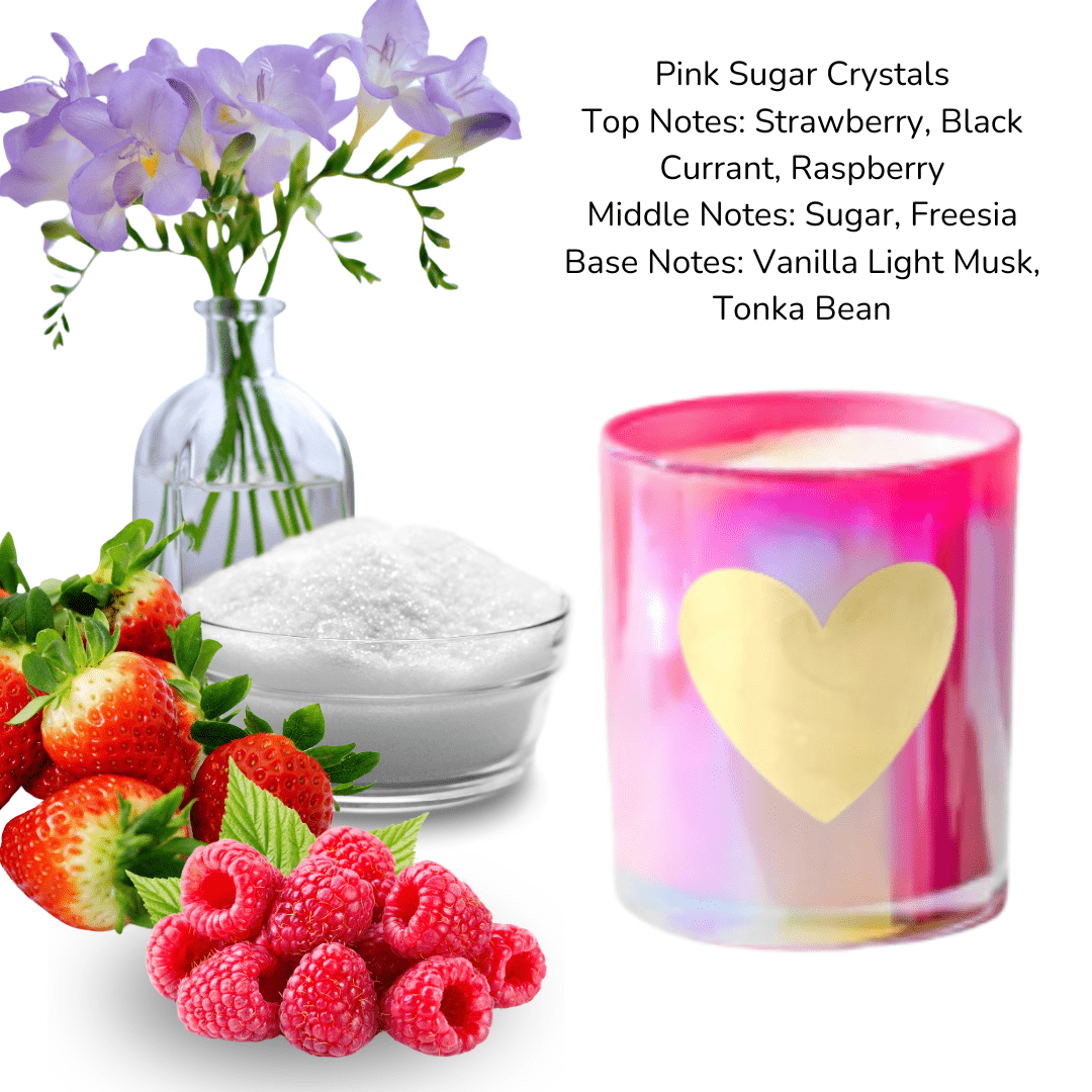 The Kindness Candle - Pink Sugar Crystals 7.5 oz Iridescent Candle - The Kindness Cause