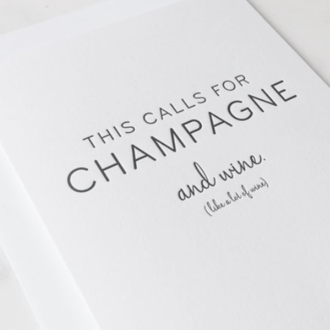 This Calls for Champagne Greeting Card - The Kindness Cause
